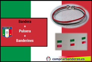 Bandera de Italia + banderines plástico + pulsera