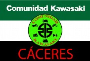Bandera de Comunidad Kawasaki Cáceres fondo Extremadura