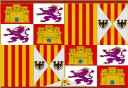 Bandera de Pendón heráldico de los Reyes Católicos de 1492-1504