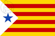 Bandera de Estelada con estrella azul (Usada en algunas manifestaciones estudiantiles de los años 1960)