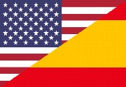 Bandera de Estados Unidos y España
