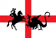 Bandera de San Jorge a caballo y dragón