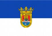 Bandera de Alcalá del río con escudo