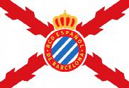 Bandera de RCD Español y cruz de Borgoña