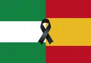Bandera de España Andalucía Crespón negro