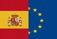 Bandera de España y Unión Europea