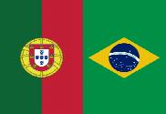 Bandera de Portugal y Brasil