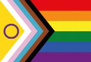 Bandera de LGTBI + trans inclusiva intersexual