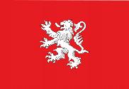 Bandera de León blanco y fondo rojo