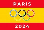 Bandera de España anillos olimpícos París 2024