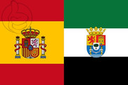 Bandera de España y Extremadura C/E