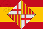 Bandera de España escudo Barcelona