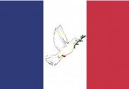 Bandera de Francia con Paloma paz