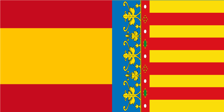 Bandera España y Comunidad Valenciana