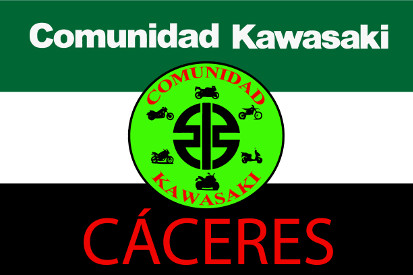Bandera Comunidad Kawasaki Cáceres fondo Extremadura