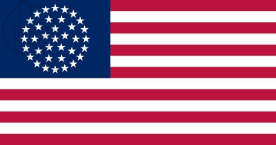 Bandera Estados unidos Wagon Wheel (1865 - 1867)