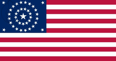 Bandera Estados Unidos Concentric Circles (1877 - 1890)