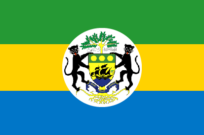 Bandera Gabón con Escudo