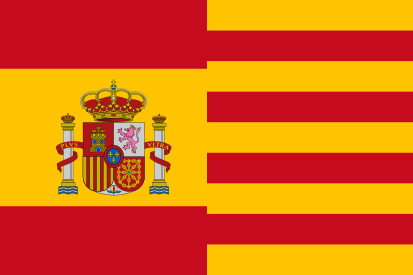 Bandera España con escudo y Cataluña