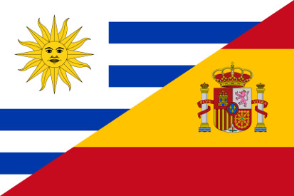 Bandera Uruguay - España