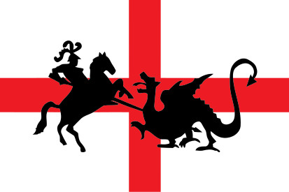 Bandera San Jorge a caballo y dragón