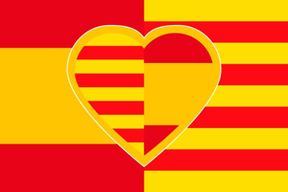 Bandera Corazón español-catalan 
