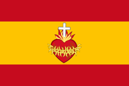 Bandera España con el Sagrado Corazón