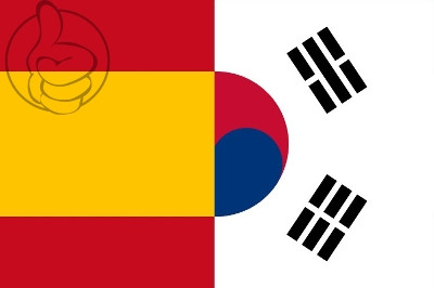Bandera España vs Korea del Sur