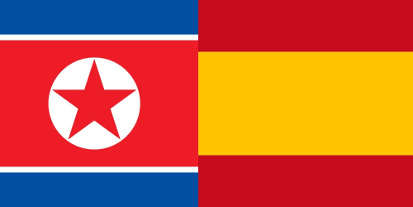 Bandera España vs Korea del Norte