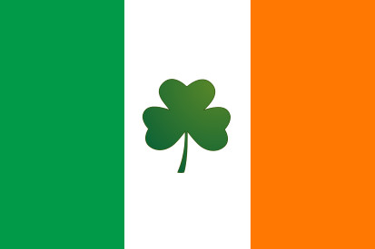 Bandera Irlanda con trébol