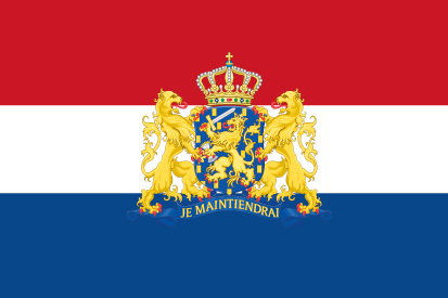 Bandera Paises Bajos con escudo