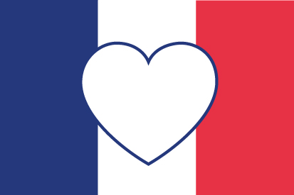 Bandera Francia Corazón
