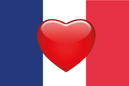 Bandera Francia Corazón 2