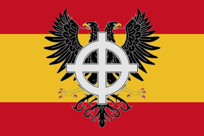 Bandera España cruz celta y águila bicéfala