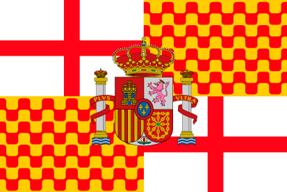 Bandera Tabarnia con escudo de España