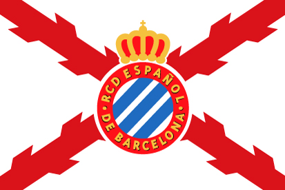 Bandera RCD Español y cruz de Borgoña