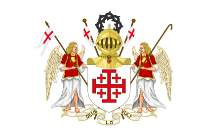 Bandera Orden del Santo Sepulcro de Jerusalén escudo de armas