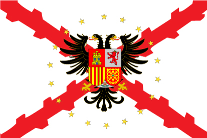 Bandera Borgoña con águila bicéfala y estrellas