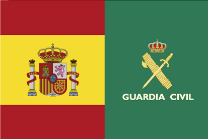Bandera España Guardia Civil partida