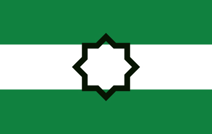 Bandera Nacionalista andaluza estrella verde