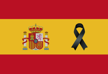 Bandera España Crespón Negro