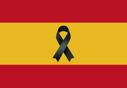 Bandera España Crespon Negro sin Escudo