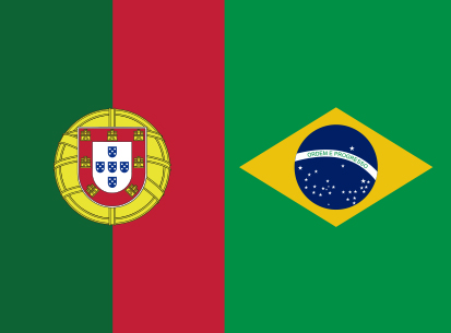 Bandera Portugal y Brasil