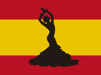 Bandera España silueta bailaora