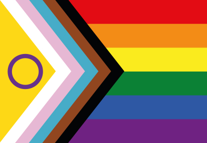 Bandera LGTBI + trans inclusiva intersexual
