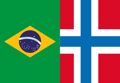 Bandera Brasil y Noruega 