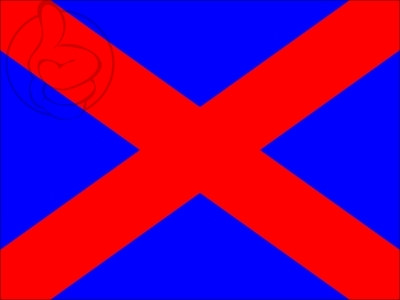 Bandera Bandera azul aspa diagonal roja