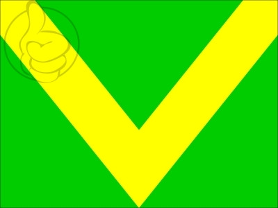 Bandera Bandera verde chevron amarillo