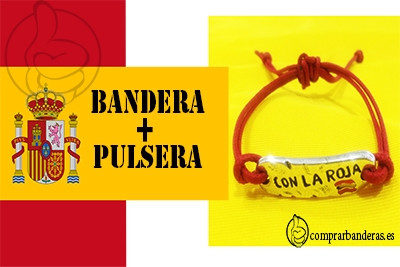 Bandera Bandera España + Pulsera Con la Roja