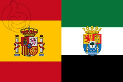Bandera España y Extremadura C/E